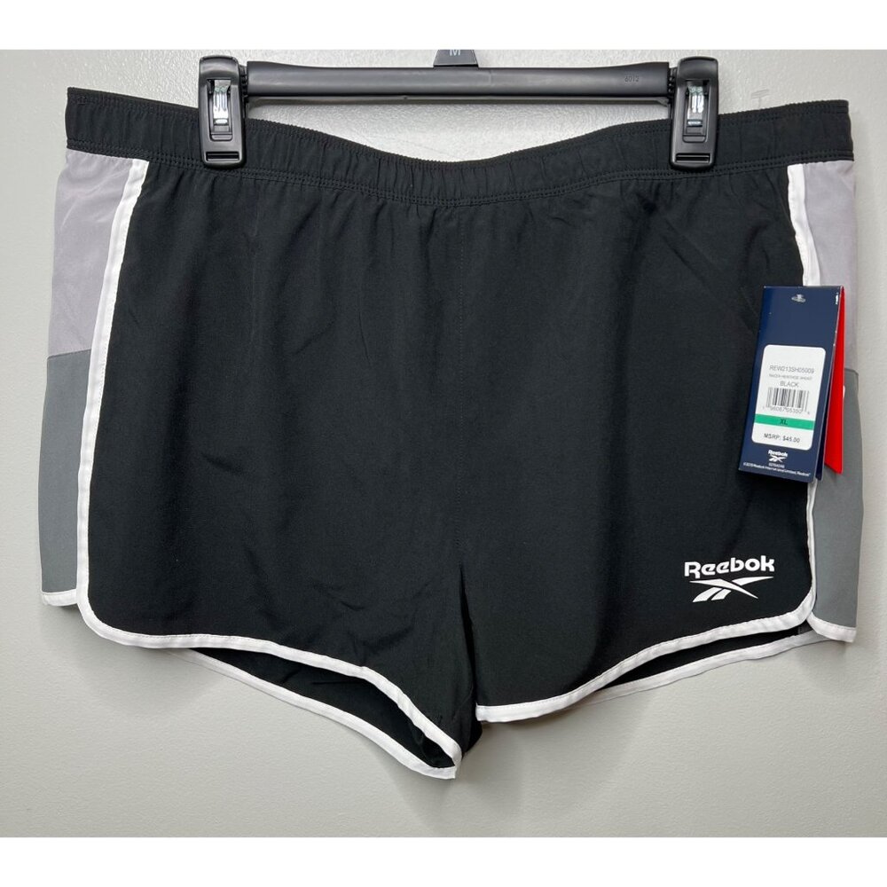 Reebok Relaxed Short XL Black & Gray Polyester Athletic Shorts - Picture 11 of 13